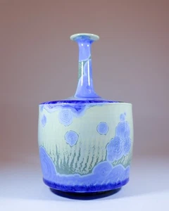 Isak Isaksson Vaso Ceramica Blu Cristallino Artista Contemporaneo - Foto 1 di 7
