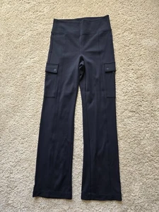 Athleta delancey straight cargo pants womens S black stretch pull on - Picture 1 of 11