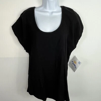 Top Dunas Relajado Moda Mujer Talla M Playa Negro Manga Corta Playa NUEVO Foto 1 de 4