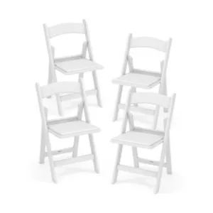 4 Pack Patio Folding Dining Chair Set & Cozy Padded Seat All-weather Resin Frame - Picture 1 of 10