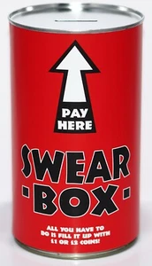 SWEAR TIN - Large 17.5cm Savings Tin Swear Money Box Jar Fund Holds upto £1000 - Picture 1 of 1