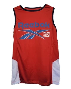 Reebok (New) Big Kids Boy's A-Shirt Tank Top Muscle Graphic Shirt Stacked Logo - Picture 1 of 12