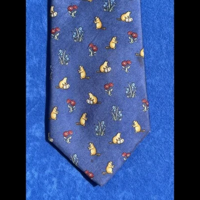 CHARLES TYRWHITT Men's Tie ( 100% Silk Hand-made Blue w/ Motifs UK P&P) - Image 1 of 3
