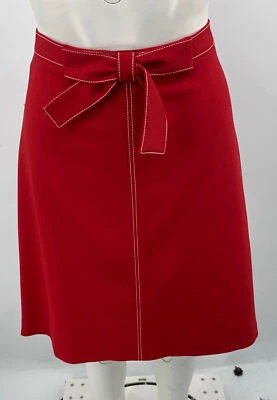 Falda roja Valentino para mujer roja cintura alta hasta la rodilla con lazo talla 42 Foto 1 de 4