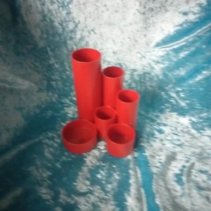 Retro Schreibtisch Büro Boy Butler Utensilo Pultfix 15 cm Plastik Rot 70er rar - Bild 1 von 3