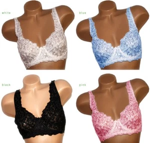 Women Embroidered Lace Underwire Bra Plus Size Extended Size 36C to 48DDD - Picture 1 of 7
