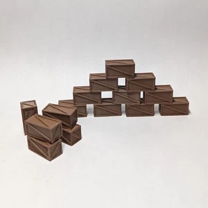 30 Pack - HO Scale - Medium Wood Brown Crates / Boxes - Set / Lot Walthers Herpa - Picture 1 of 6