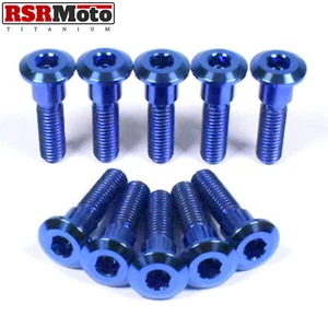 Suzuki GSXR1000 Titanium Front Brake Disc Rotor Bolts, 2001-2004 (K1-K4), Blue - Picture 1 of 3
