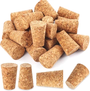 20 Pack Soft Wood Tapered Corks, Leakproof Plugs for Wine, Beer & Liquor Bottles - Picture 1 of 12