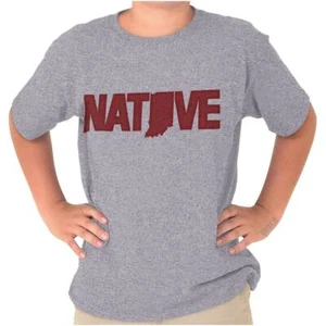 Indiana Native Indy IN Classic Souvenir Gift Youth Crewneck T Shirts Boy or Girl - Picture 1 of 9