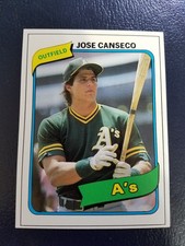 Jose Canseco Oakland A's 1990 Baseball Cards Presents #3 White Border