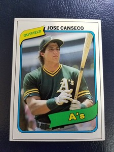 Jose Canseco Oakland A's 1990 Baseball Cards Presents #3 White Border