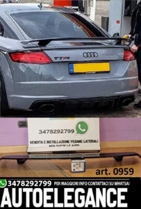 0959 AUDI TT FV 8S 2015-2020 SPOILER SUL COFANO LOOK TTS TTRS NERO LUCIDO - Imagen 1 de 11