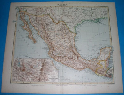 1901 ORIGINAL MAP TEXAS HOUSTON DALLAS GALVESTON NEW MEXICO CALIFORNIA BELIZE - Image 1 of 4