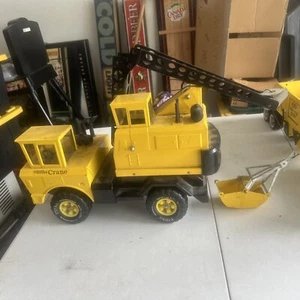 Vintage 1970's Tonka Mighty Mobile Crane Metal Truck & Bucket MR970 Rare Fun Toy - Picture 1 of 12