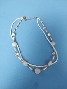 Cookie Lee faux moon stone and abalone bead necklace - Picture 1 of 1
