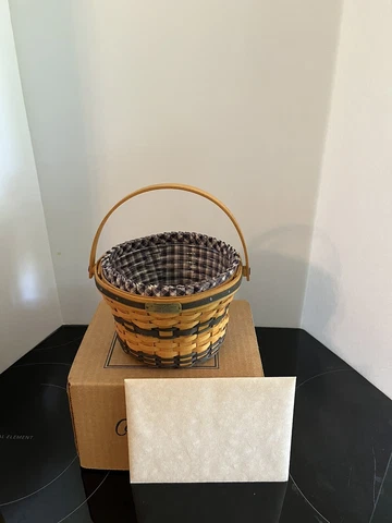 LONGABERGER JW MINIATURE APPLE BASKET, FABRIC, PROTECTOR, CARD, BOX, MINI J.W Cover