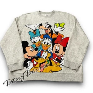 Disney Parks Mickey and Friends Character Gray Pullover Sweatshirt 2025 Size S - Picture 1 of 8