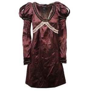 D1328 vestito donna CUSTO BARCELONA SLIM FIT  marrone dress silk woman - Bild 1 von 4