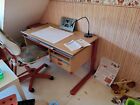 Schreibtisch Moll Winner Buche/Rot hhenverstellbar neigbar mit 2 Schubladen