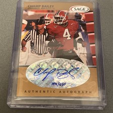 1999 SAGE CHAMP BAILEY ROOKIE AUTOGRAPHED CARD Bronze SP /650 GEORGIA #A3
