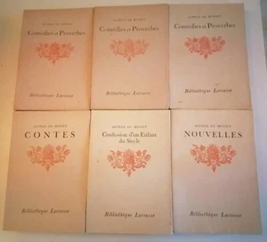 6 VOLUMES ALFRED DE MUSSET Nouvelles Contes Comédies proverbes 3 Tomes Larousse - Picture 1 of 5