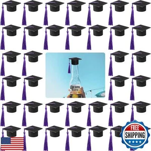 36 Pieces 2025 Mini Graduation Caps with Tassels Graduation Wine Bottle Toppe - Picture 1 of 5