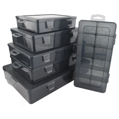 Plastic Small Organizer Storage Box Screw Bolt Nut Tool Case Container 9-24 Grid - Image 1 of 4