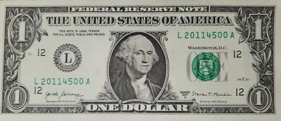 2017-A Fort Worth $1 2011 Birthday Note April 5th, May 4th  L20114500A - Image 1 of 2