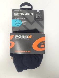 Micro calcetines de secado rápido Point6 de lana merino para mujer extra ligeros 37,5 talla pequeña negros - Imagen 1 de 4