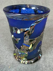 Kosta Boda Bertil Vallien Retired Multi-color Art Glass Vase Bird Motif 5 3/4"T - Picture 1 of 10