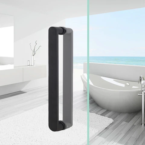 Entry Door Pull Handle Push Door Handle Set For Glass Door/Bathroom Shower Room Cover