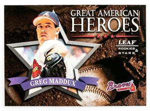 Greg Maddux #5 (1998 Leaf Rookies & Stars) Great American Heroes, Atlanta Braves - Picture 1 of 2