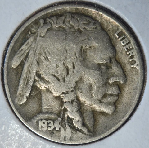 1934 D Buffalo Nickel, F, Fine Cover