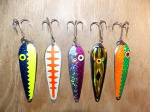 Pro King Trolling Lures (5) Pcs Salmon/Trout Flash/Holographic V-CLEAN  12/25 A3 - Picture 1 of 2