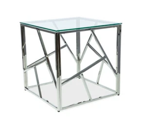 Couchtisch Glastisch Wohnzimmertisch Ziertisch 55x55x55cm Chrom 86441791 - Bild 1 von 1