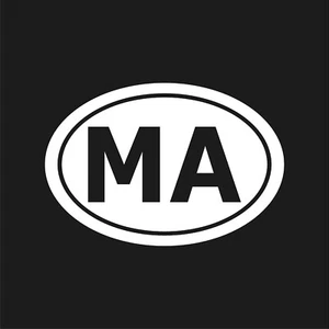 Massachusetts MA initials Vinyl Decal Window Oval MA Laptop Sticker - Picture 1 of 12