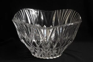 Royal Crystal Rock Isis 10 Zoll Servierschale gewellte vertikale Linien Italien - Bild 1 von 5