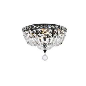 Elegant Lighting Tranquil 4 Light 12" Flush Mount, Black/Clear - V2528F12BK-RC - Picture 1 of 1