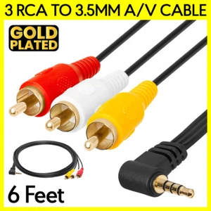 3.5mm to 3-RCA Cable 6FT Composite Mini AV For Sharp Camcorder Viewcam VL Series - Picture 1 of 4