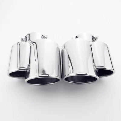 Pair Porsche 911 996 Look Dual Out Bolt On Stainless Steel Exhaust Tips 2.25" - Image 1 of 4