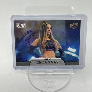 2021-22 AEW Anna Jay AUTO 04/15 Trading Card Upper Deck con COA ON CARD - Foto 1 di 2