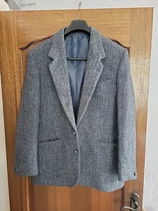 Vintage Dunn & Co Harris Tweed Woll Blazer Gr. 40 Fischgrät 70er TOP  - Bild 1 von 11
