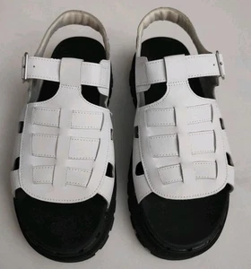 Skechers Sandals Womens 9 Jammers Throwback Slingback White Leather 57323 w/ Box - Picture 1 of 24