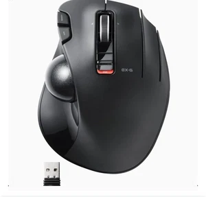 ELECOM EX-G Trackball Mouse 2.4GHz USB Wireless M-XT3DRBK Ergonomic Right Hand - Picture 1 of 7