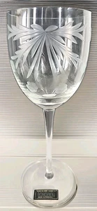 "Copa de vino vintage Toscana Rumania grabada floral soplada a mano tallo largo 7 1/2""" - Imagen 1 de 9