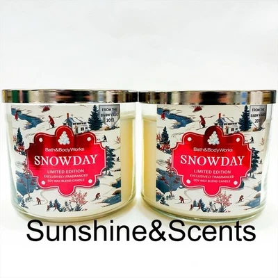 PACK de 2 velas Bath & Body Works Snowday de 3 mechas 14,5 oz RETROCESO 2025 NUEVAS Foto 1 de 4