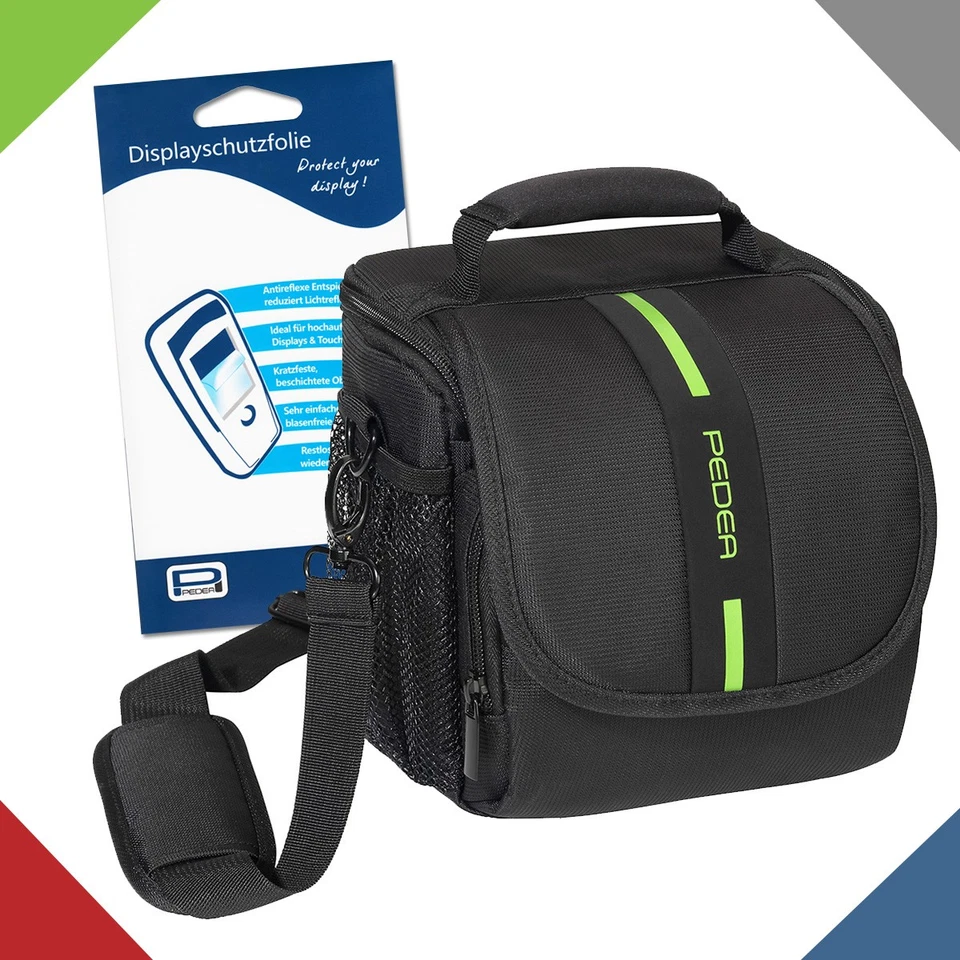 GO-DISCOUNT SLR Kamera Tasche + Folie für Canon EOS 6D M6 M100 77D 200D 700D 760D 800D 1300D