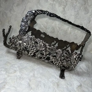 Vintage Adjustable Wine Bottle Holder Server Silver Plated Grape Vine Motif - Picture 1 of 12