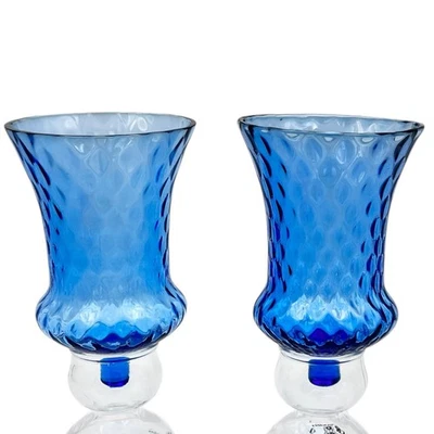 Candelabros votivos azul oscuro con clavija nido de abeja interiores del hogar HOMCO de colección conjunto 2 Foto 1 de 4